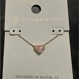 Kendra Scott heart anna necklace rose quartz